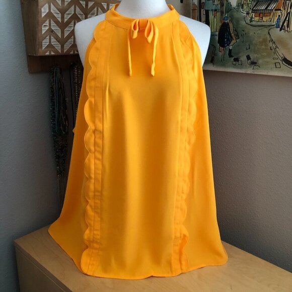 Victoria Beckham for Target Marigold High Neck Scallop Trim Blouse size 3X - Picture 3 of 11